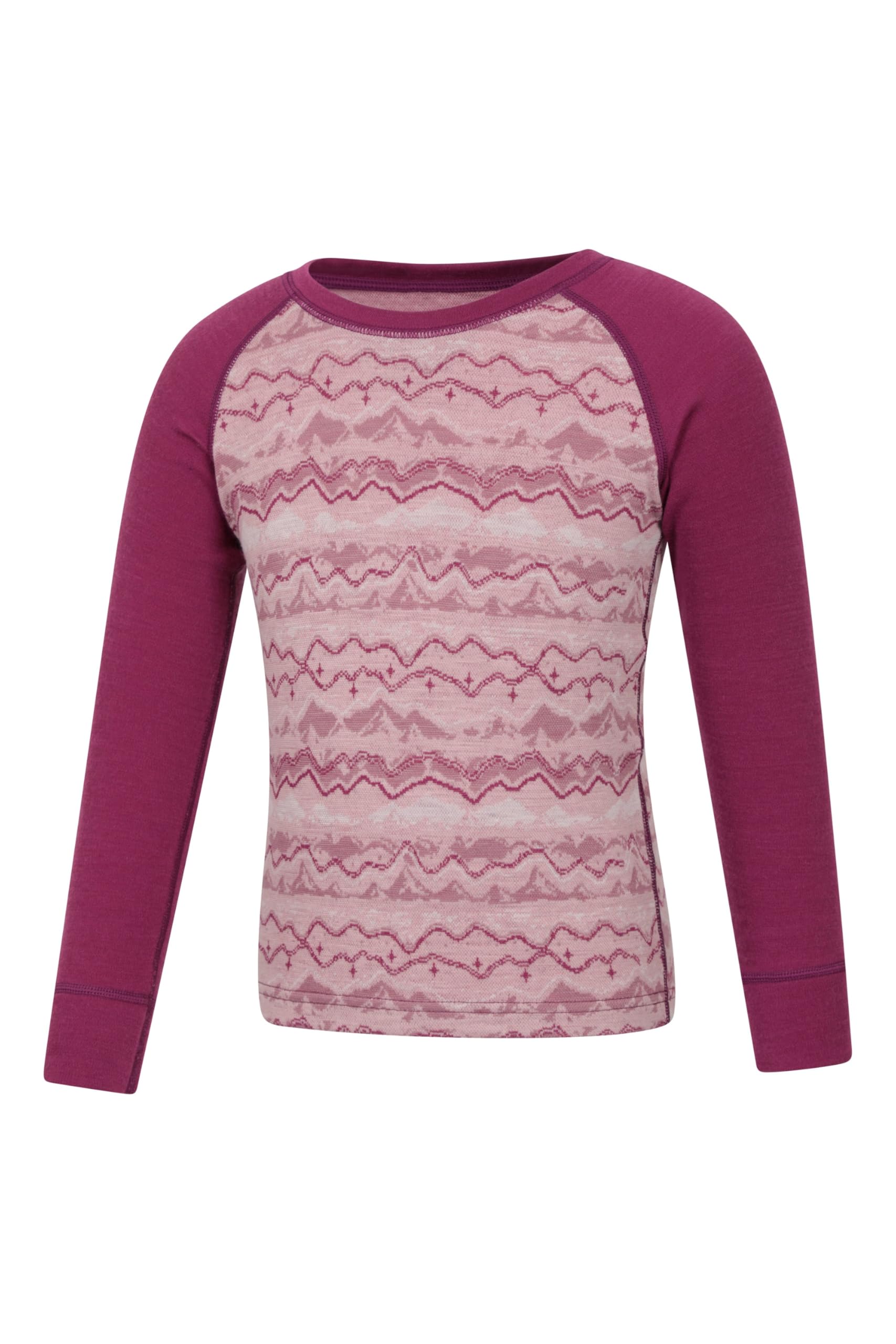 Mountain Warehouse Jaquard Kinder Merino Baselayer-Set Hellrosa 140