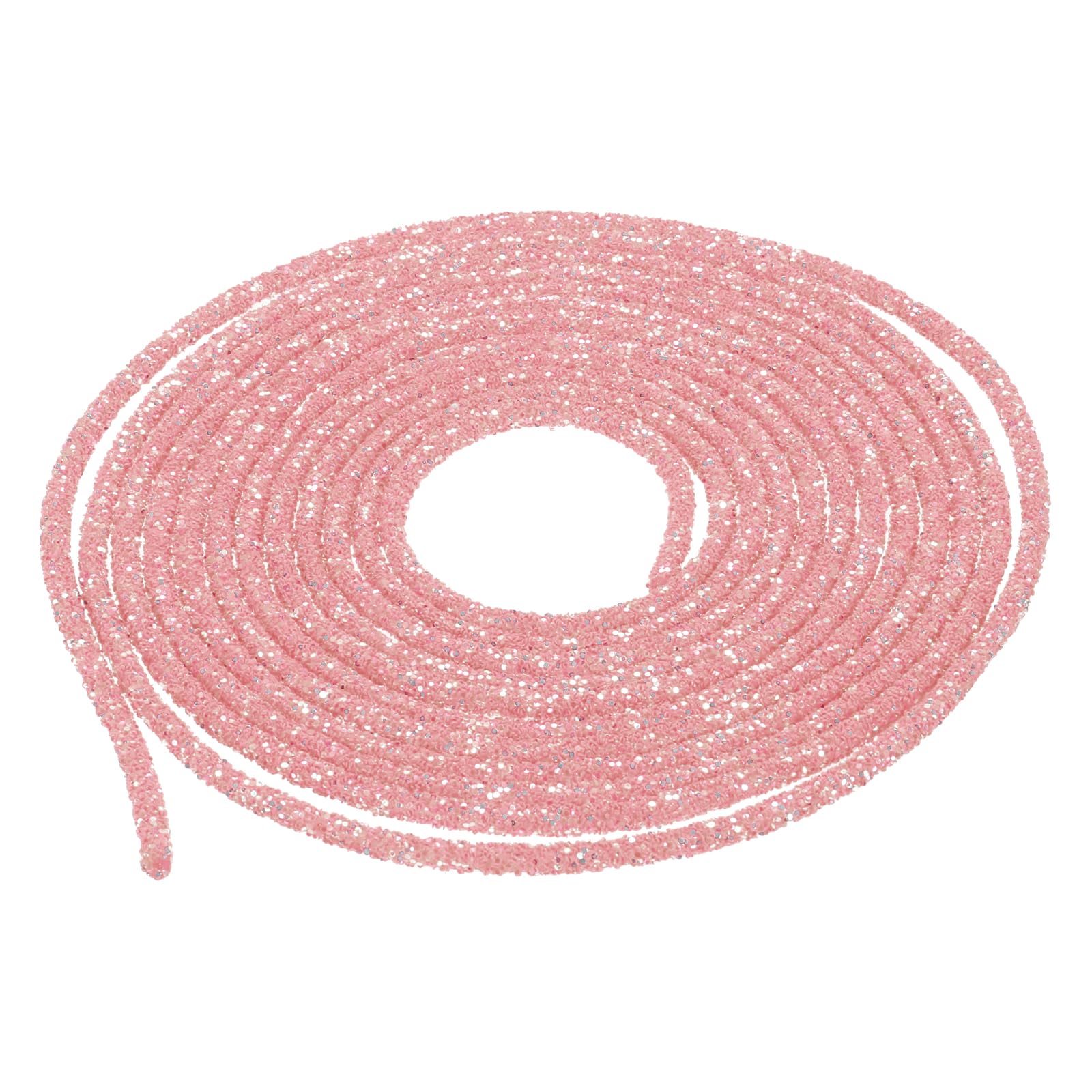 sourcing map 5 Yard 6mm 0.24 inch Glitter Sequins Rope Sequins Rhinestone Tube Cord for DIY Wedding Dresses Costume Clothing Shoes Jewelry Accessory Clear White — view 247