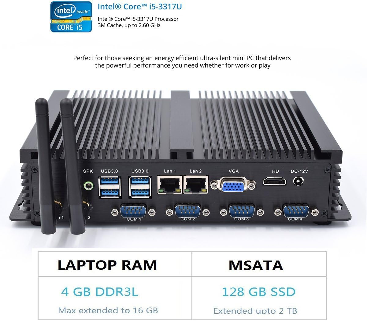 One-Day Sale: Up to 50% Off IDEARACE Fanless Mini Desktop Computer, Intel i5 CPU Nettop, 8GB RAM, 256GB SSD, Intel HD Graphics 4000, 4xCOM RS232, 4xUSB 3.0, 2xNICs, HD, VGA, Windows 10 Pro, Metal Case Up To 40% OFF IDEARACE Fanless Mini Desktop Computer, Intel i5 CPU Nettop, 8GB RAM, 256GB SSD, Intel HD Graphics 4000, 4xCOM RS232, 4xUSB 3.0, 2xNICs, HD, VGA, Windows 10 Pro, Metal Case