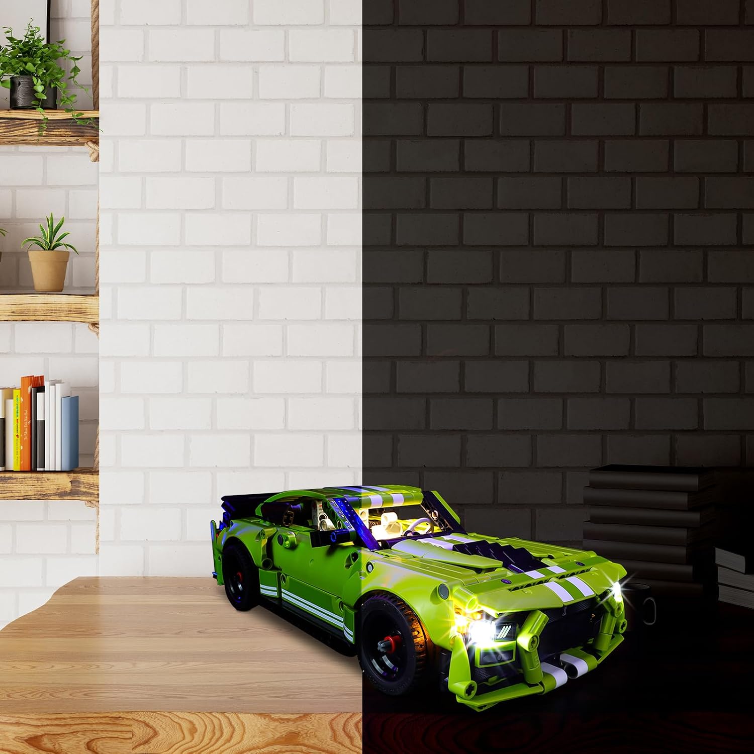 BrickSoul Led Light Kit for Lego Mustang Shelby Gt500, Compatible with Lego technic Ford Mustang Shelby gt500 42138 Building Set Lego Light Kit, Light Up Legos Mustang - NO Lego Blocks Set