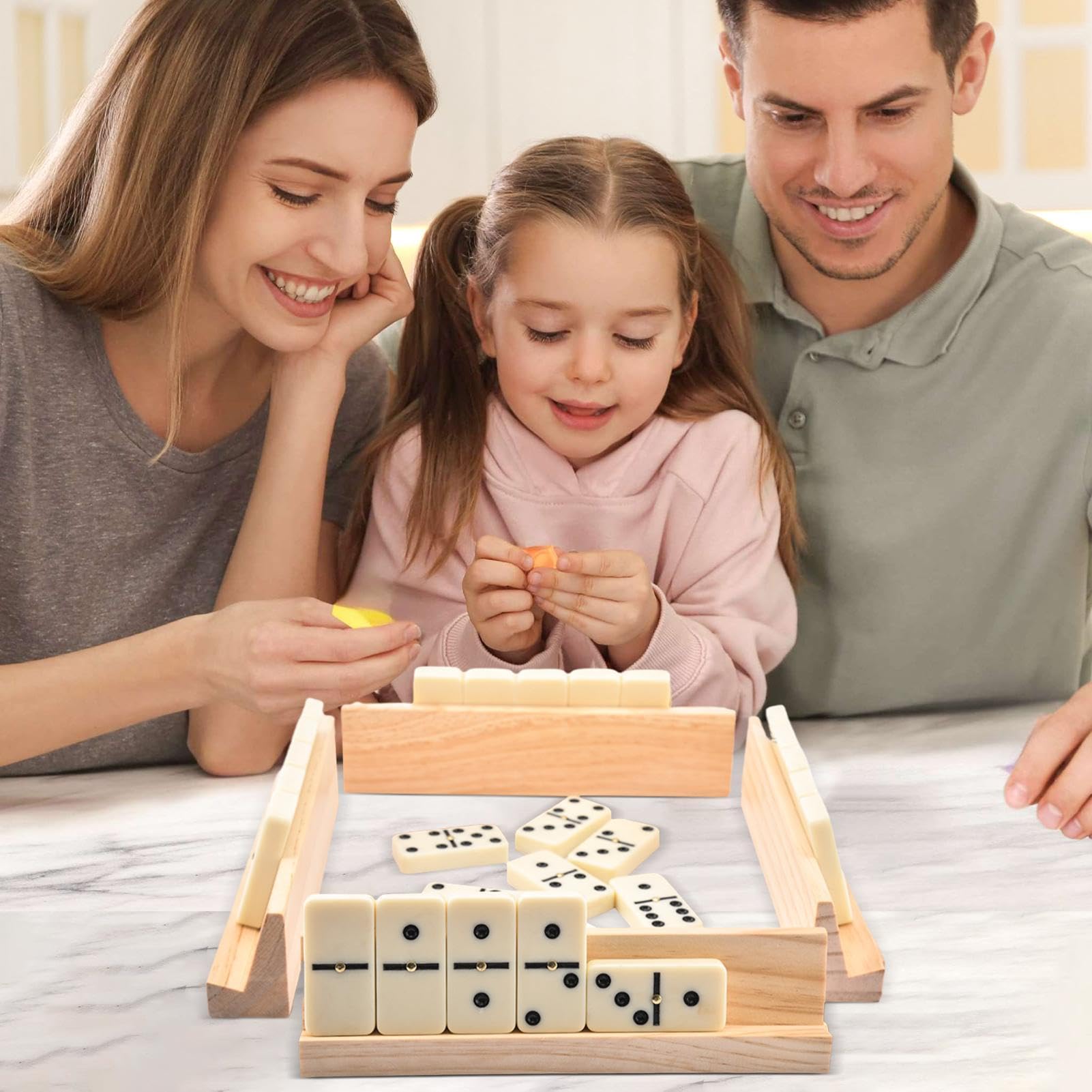 Juego de Juego de dominó Retro, Juego Completo de dominó, Juego de dominó Vintage Completo con Estuche, Juego de dominó de diseño Tradicional fácil de Transportar para Amigos de la Familia para