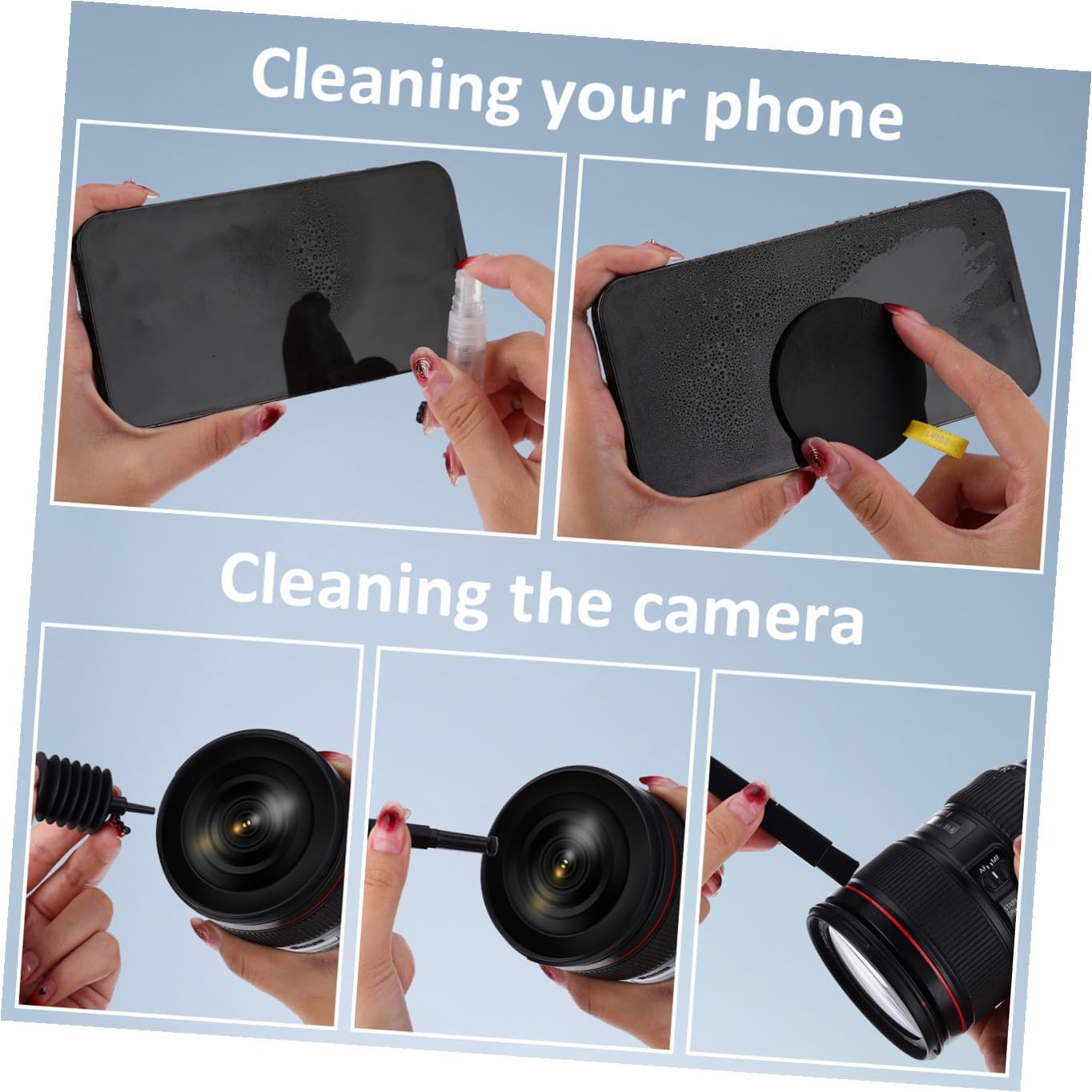 20-in-1 Electronic Device Cleaning Kit Camera Lens Cleaner and Earbud Brush, Black Laptop Cleaning Set for Home and Office Use