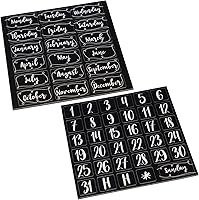 Vista 7 de Juvale Números magnéticos para calendario de pizarra blanca, color negro, 50 piezas, imanes de números de calendario y días y meses magnéticos