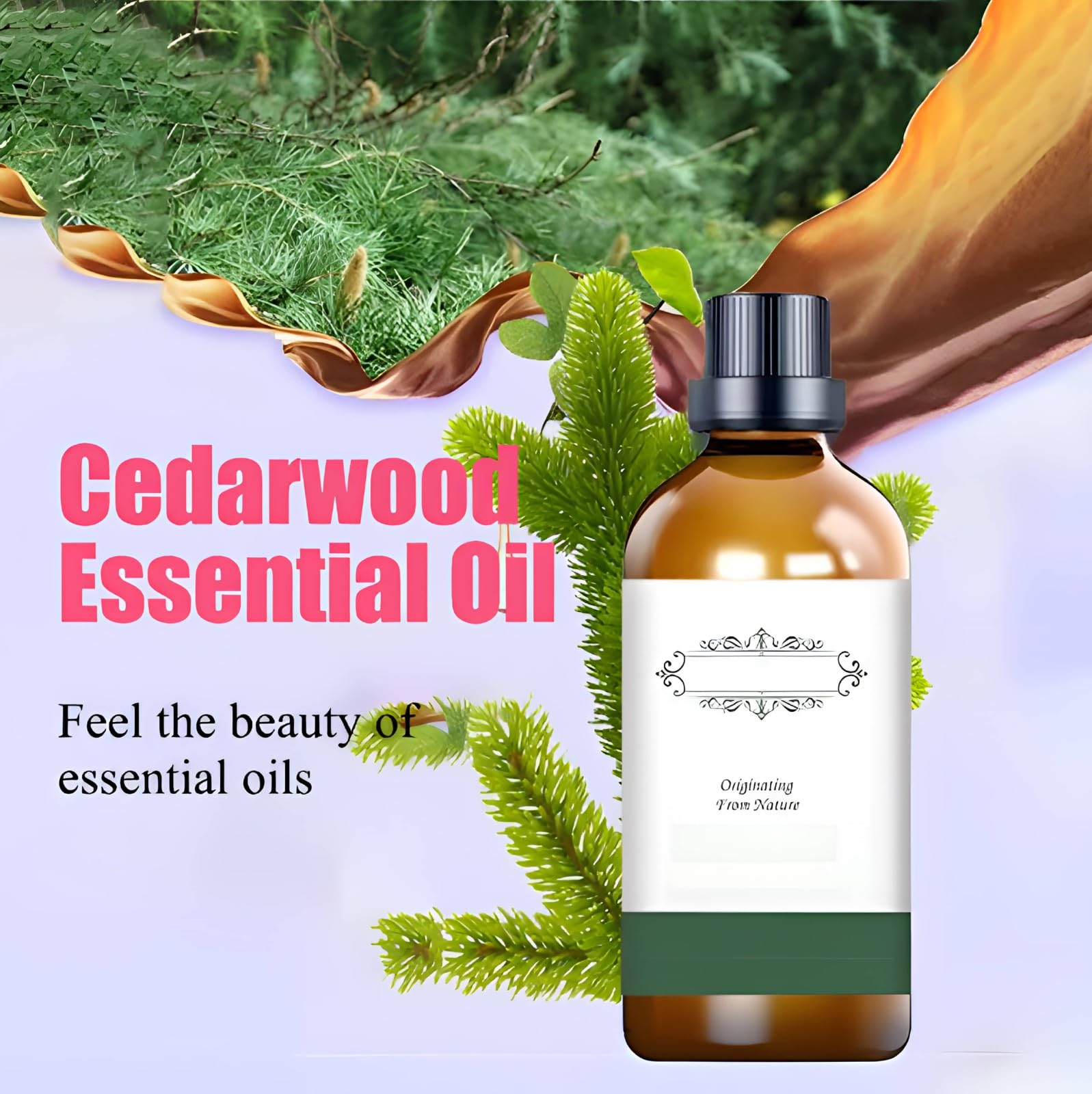 5 Piezas de Aceite Esencial de Cedro, Aceite de Cedro para difusor de aromaterapia, Kit para Hacer Velas de jabón, Aceite difusor Natural 100% Puro para la Piel y el Cabello(110ml(3.38oz))