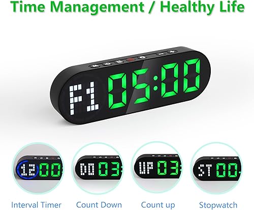 Miniatura 5 de Temporizador de gimnasio portátil para gimnasio en casa, temporizador de intervalos para entrenamiento con barra de progreso de tiemporondas, reloj