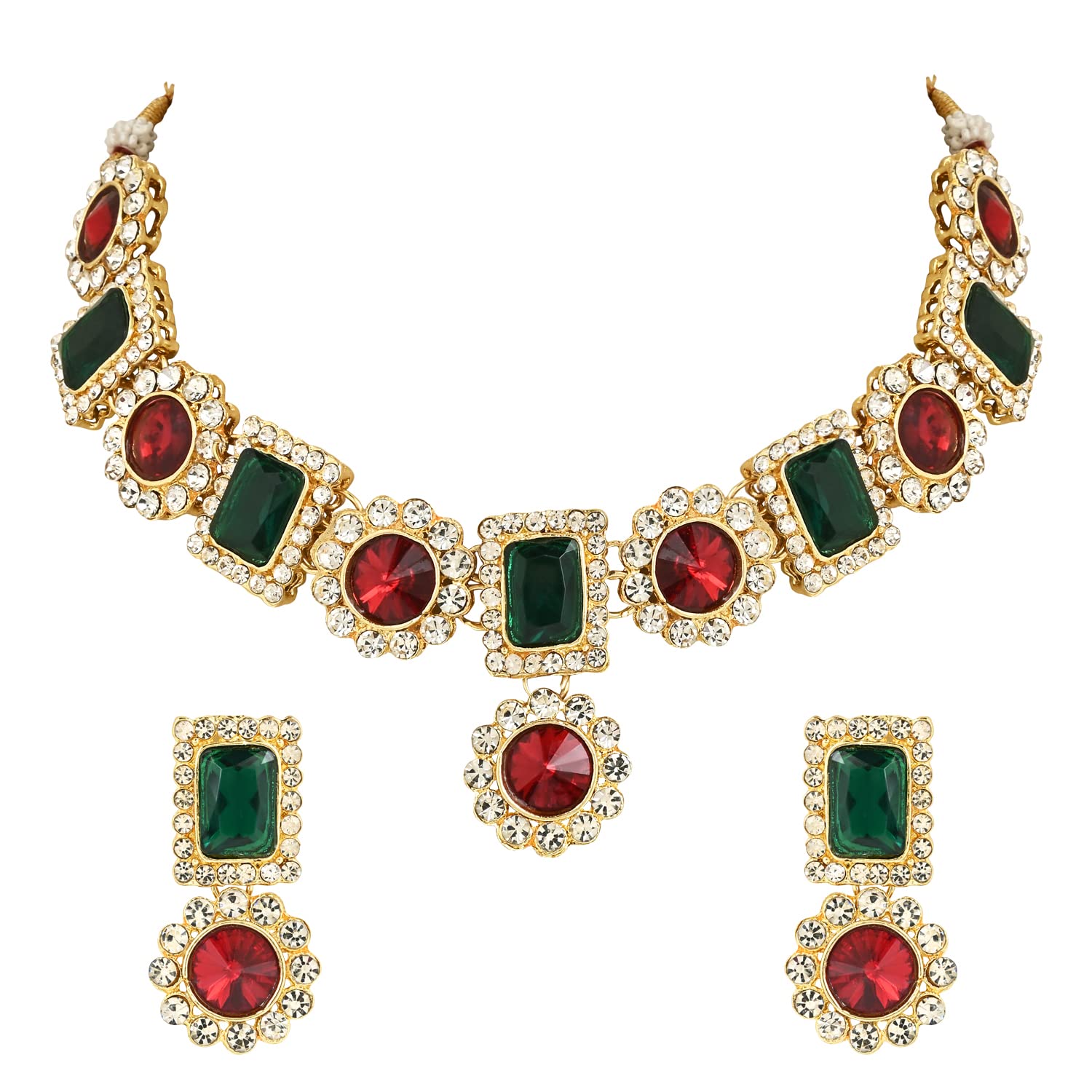 I Jewels 18K Gold Plated Traditional Stone Studded Necklace Jewellery Set For Women And Girls (IJ353MG) (B0C13QZ37V) Amazon Price History, Amazon Price Tracker