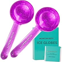 Mon&eacute;tBeauty Ice Globes for Face, Freezer Safe and Highly Effective Facial Globes for Daily Beauty Routines, Face Roller to Tighten Skin, Reduce Puffiness, Enhance Circulation and Complexion (Purple)
