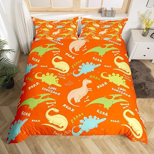 Miniatura 1 de Funda de edredón de dinosaurio para niños y niñas, funda de edredón con bonito patrón de dinosaurio, tamaño individual, regalo para adolescentes y