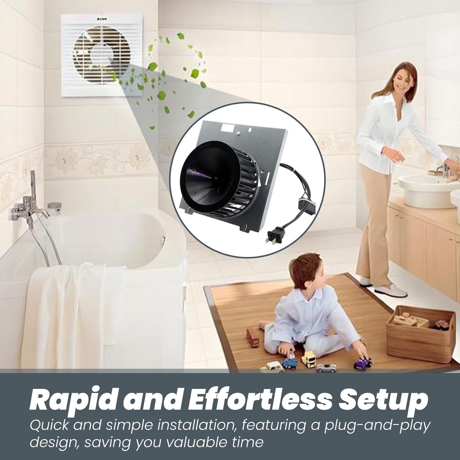 ASTROSYNC Bathroom Fan Motor Assembly Fit for Models 710 712 714 720 721 722 Quiet High-Performance Vent Fan Replace S97017066