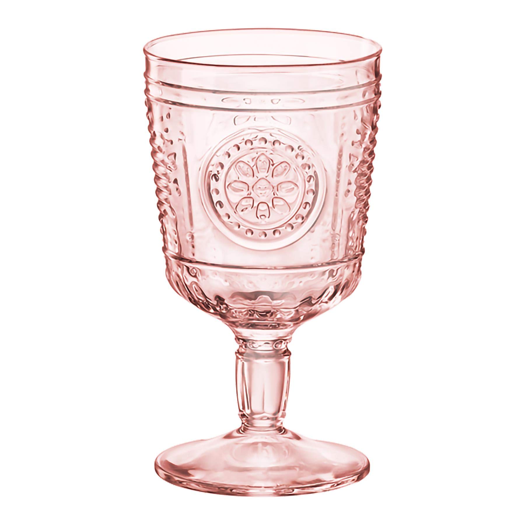 Bormioli Rocco Romantique Verres à vin - Floral décoré Boho Rouge Blanc Stemware Gobelets - 320ml - Rouge - Paquet de 12