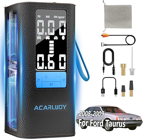 Miniatura 1 de Compresor de aire portátil para neumáticos de automóvil, inflado 3 veces más rápido, apto para Ford Taurus 2008-2009, batería de 6000 mAh, pantalla