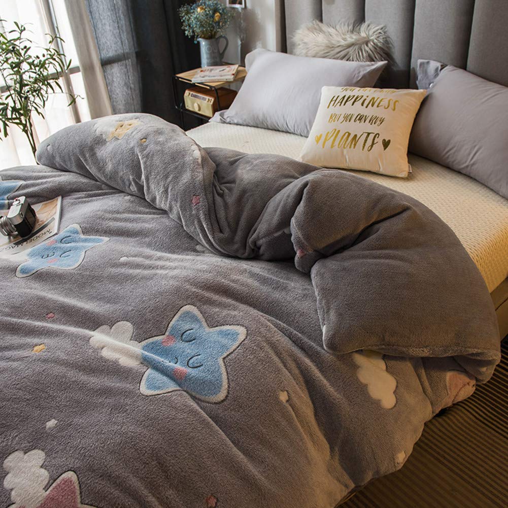 Funda nórdica antiestática de franela térmica 180x220cm para noches frías sin chispazos
