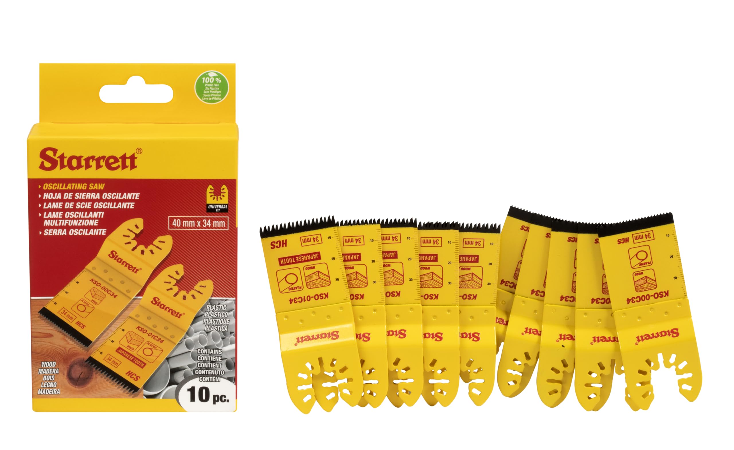 Starrett Carbon Steel Oscillating Multi-Tool Blades 34mm Set of 10