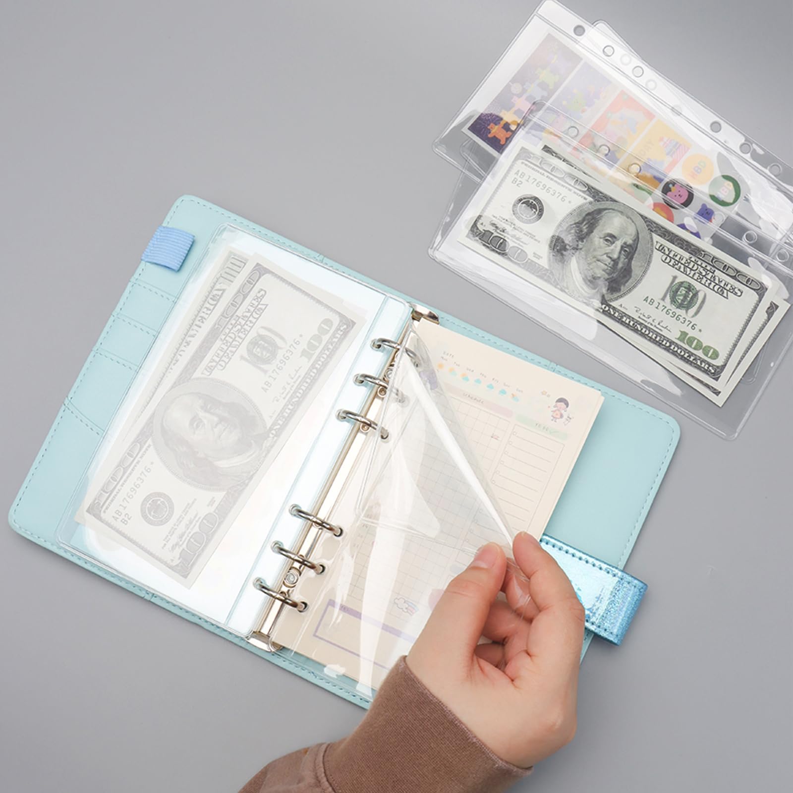 24 Pochettes A6 à Fermeture éclair Transparentes Et Colorées - Pour Classeur, Budget, Rangement étanche