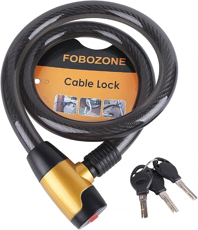 Candado de Cable para Bicicleta con Llaves 4FT x 23mm miniatura 7