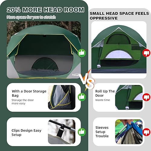 Miniatura 2 de Tienda de campaña para 4 personas, fácil instalación, impermeable, tiendas de campaña familiares para camping, tienda de campaña portátil para