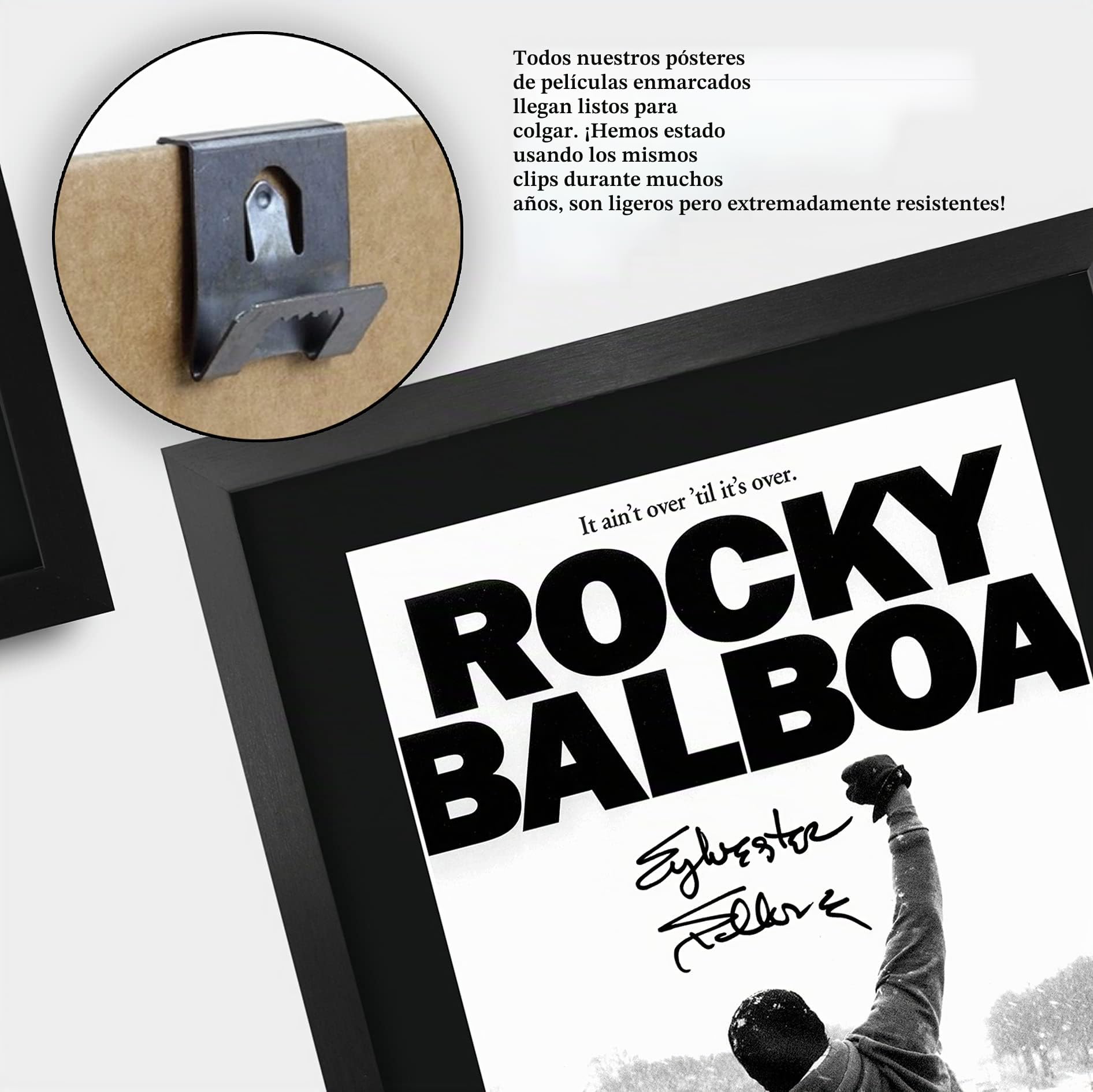 HWC Trading FR - Póster impreso A3 de Rocky 6 Balboa Sylvester Stallone Gifts con autógrafo firmado para fanáticos de la película, enmarcado A3