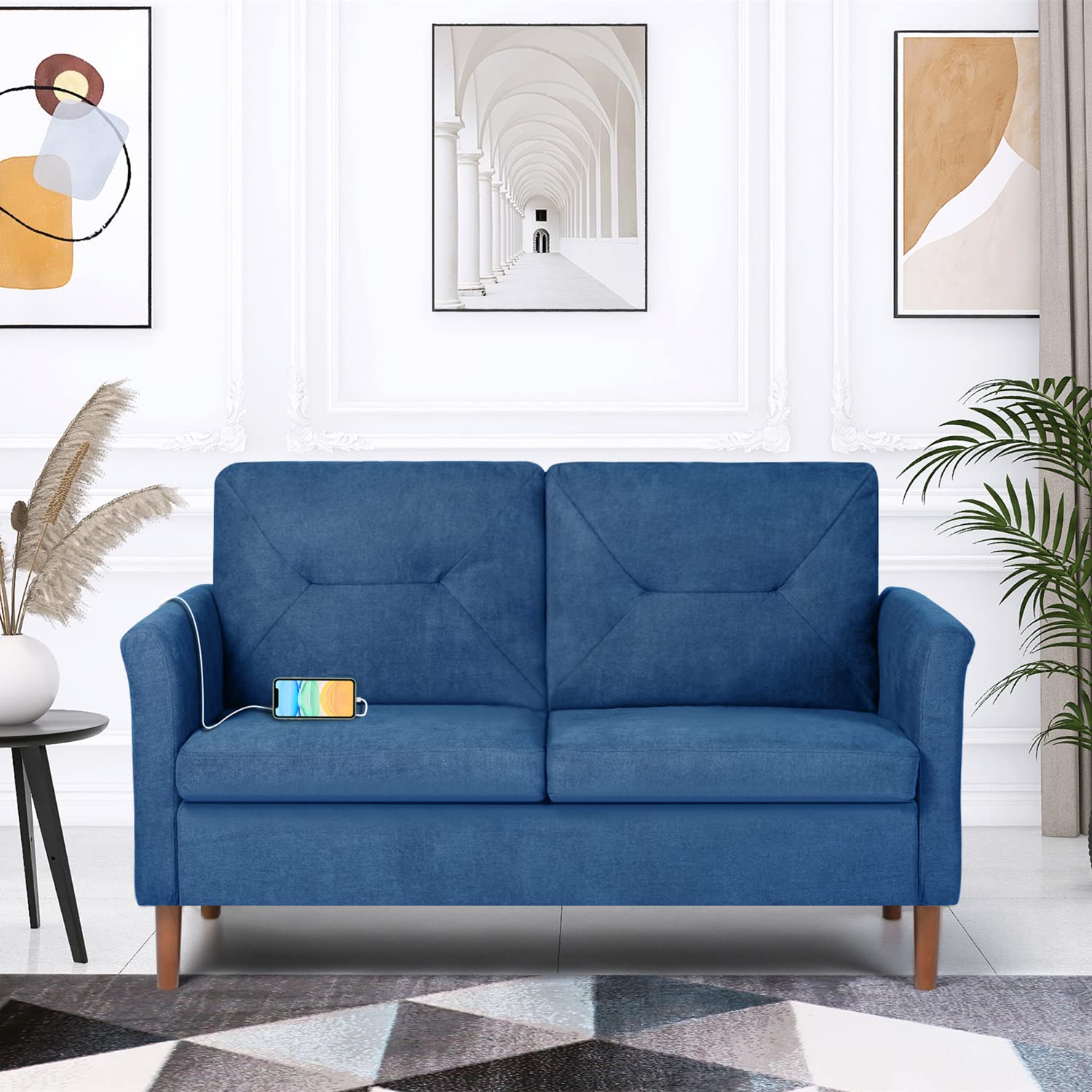 Buy AILEEKISS 54" Loveseat Sofa with 2 USB 2Seat Love Seat with