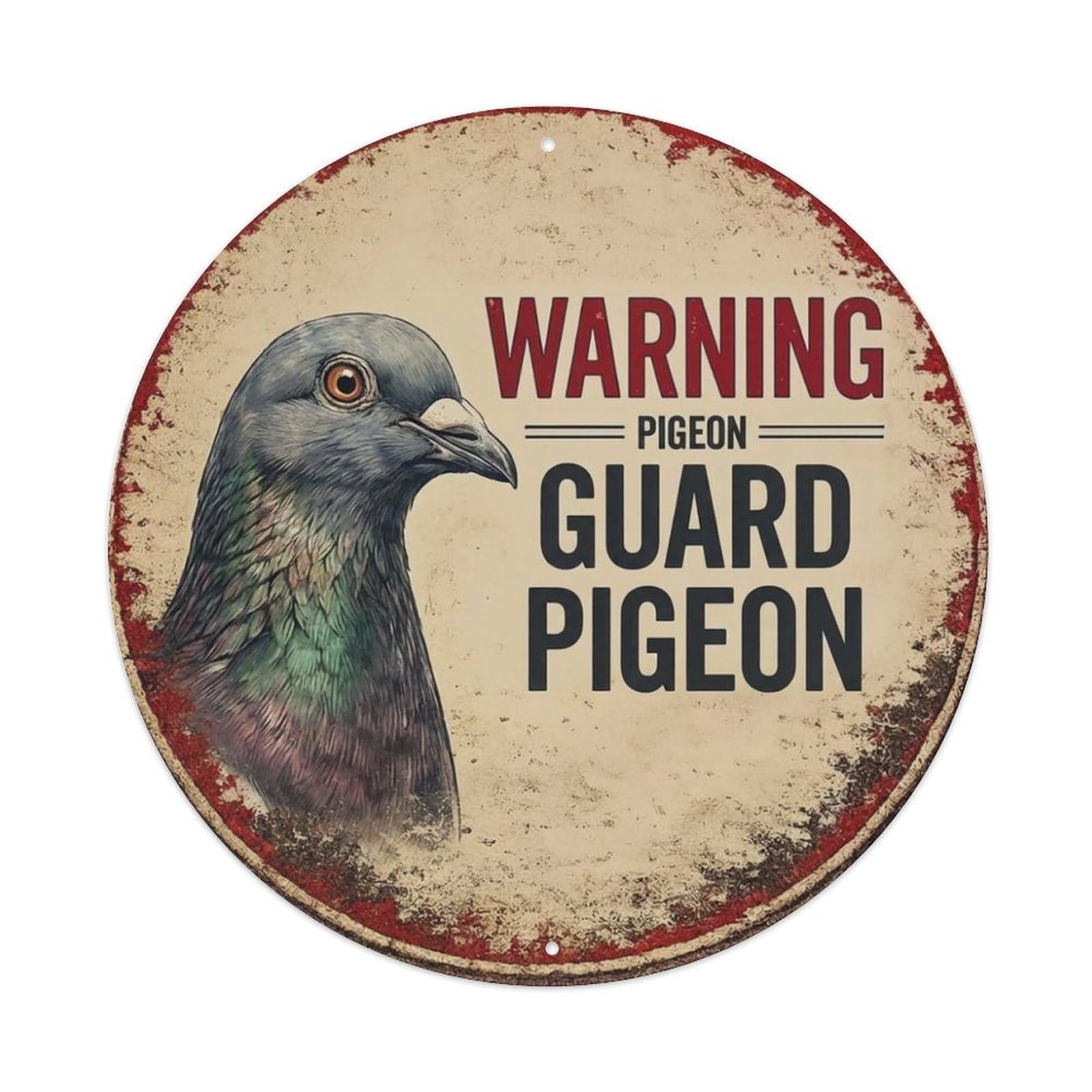 Tgrcjimh Style Metal Tin Sign Vintage Warning Pigeon