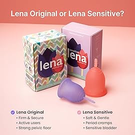 Lena Menstrual Cup Original - Reusable Silicone Period Cup for Heavy Flow, 12-Hour Leak-Free Protection, Soft & Comfortable, Beginner-Friendly Design - Large, Turquoise