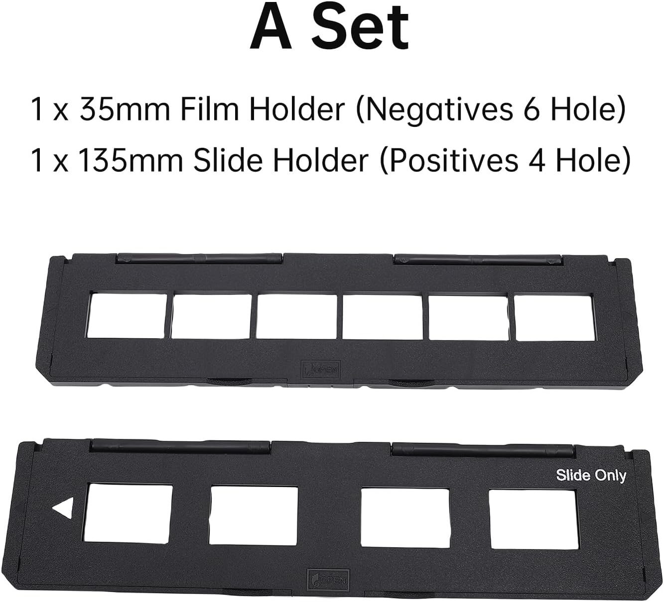 LICAEVEY 35mm Negative Strip Holder, 6 Frames & 4 Frames Slide Film Holder for 35mm Film Scanners, Easy to Use, Protects and Flattens Film Edges