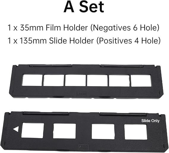 35mm Film Holder, 6 Frame Negative Film and 4 Frame Slide Holder for 135mm Films, Compatible with Most Scanners, Easy to Use No Assembly Required Gently Flattens and Protects