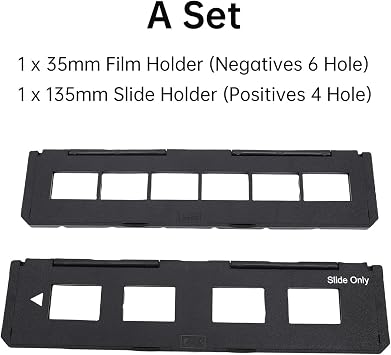35mm Film Holder, 6 Frame Negative Film and 4 Frame Slide Holder for 135mm Films, Compatible with Most Scanners, Easy to Use No Assembly Required Gently Flattens and Protects