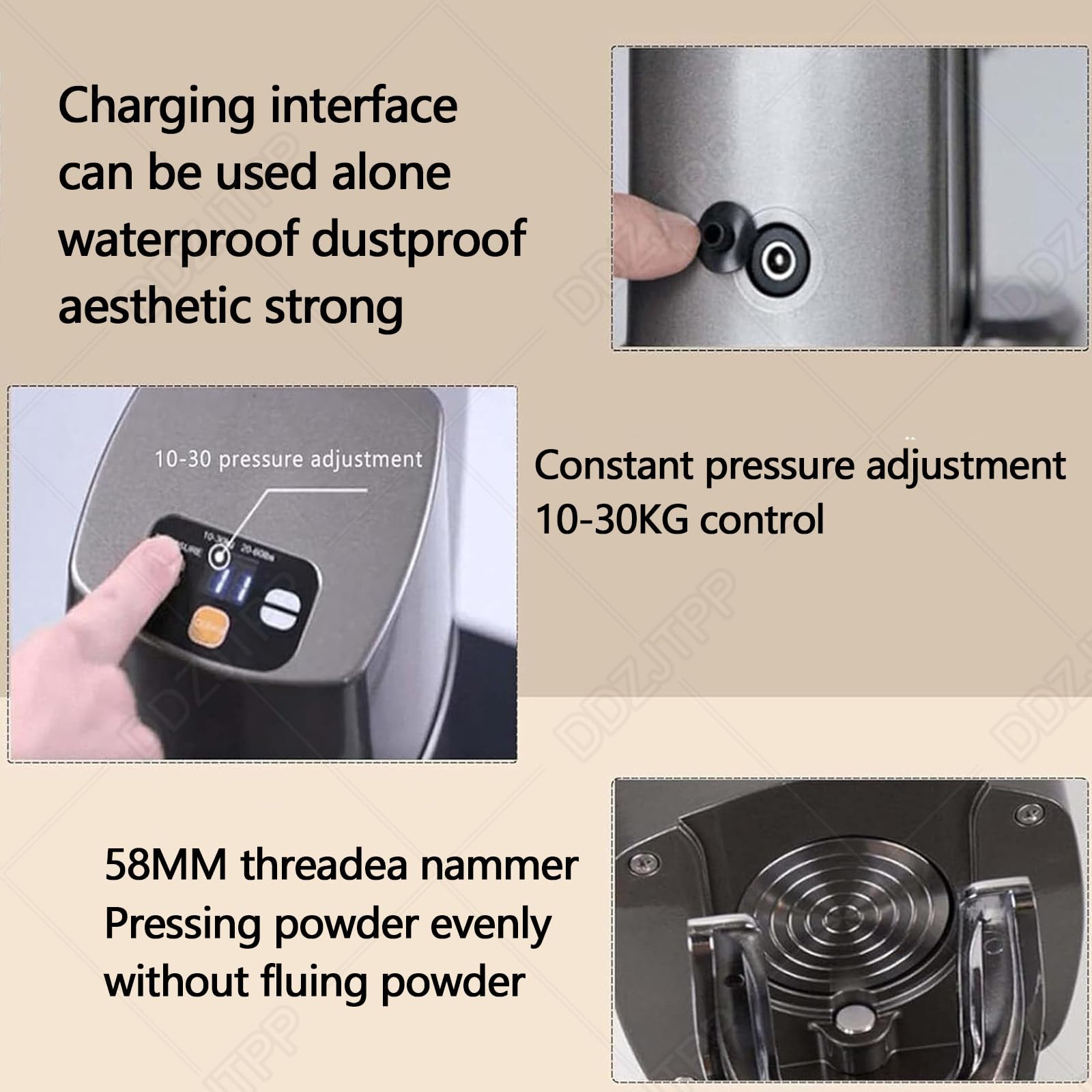 Automatyczny ubijak 100 W, elektryczny ubijak do kawy, nacisk 10-30 kg, automatyczna indukcja i prasa 58 mm, łatwy do czyszczenia, do kawiarni i użytku domowego
