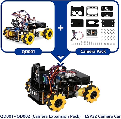 Miniatura 4 de Kit de robot con cámara de 3 MP, kit de robótica para niños de 8 a 12 años, 12 a 16 años, compatible con Arduino y Scratch, aplicación y control