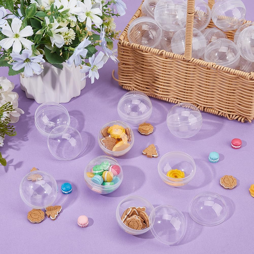 DICOSMETIC 150Pcs Gumball Vending Machine Capsules Empty Ball Plastic Containers 2 Inch Transparent Gumball Machines Balls for Candy Surprise Gifts Party Favors