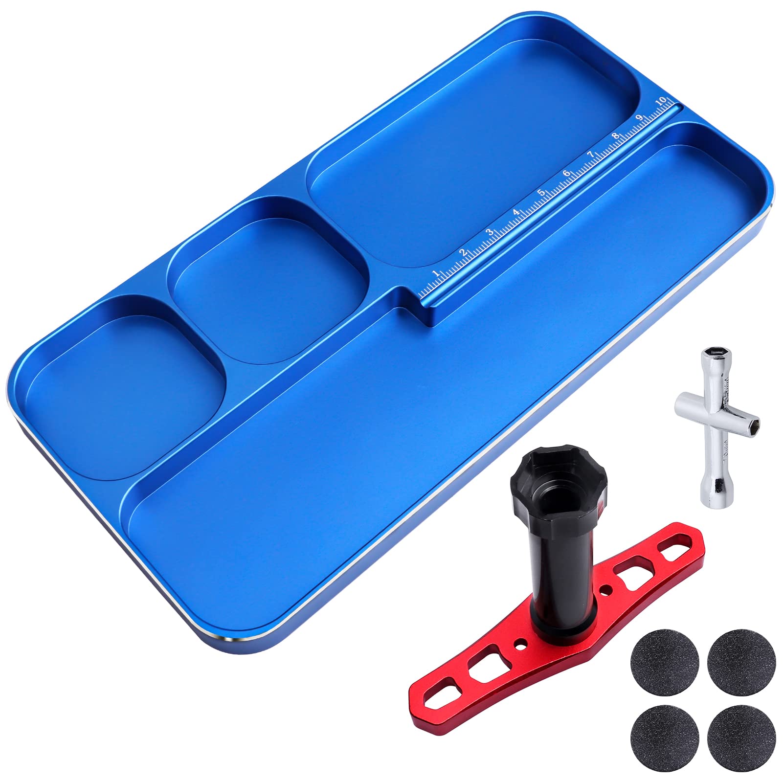 Hobbyfire RC Screw Tray RC Repair Tool Kit Screws Hardware Fastener Tray, 17mm Hex Wheel Wrench Small Cross Hex Wrench for 1/8 1/10 1/12 1/16 1/18 1/24 Scale RC Cars Truck Crawler