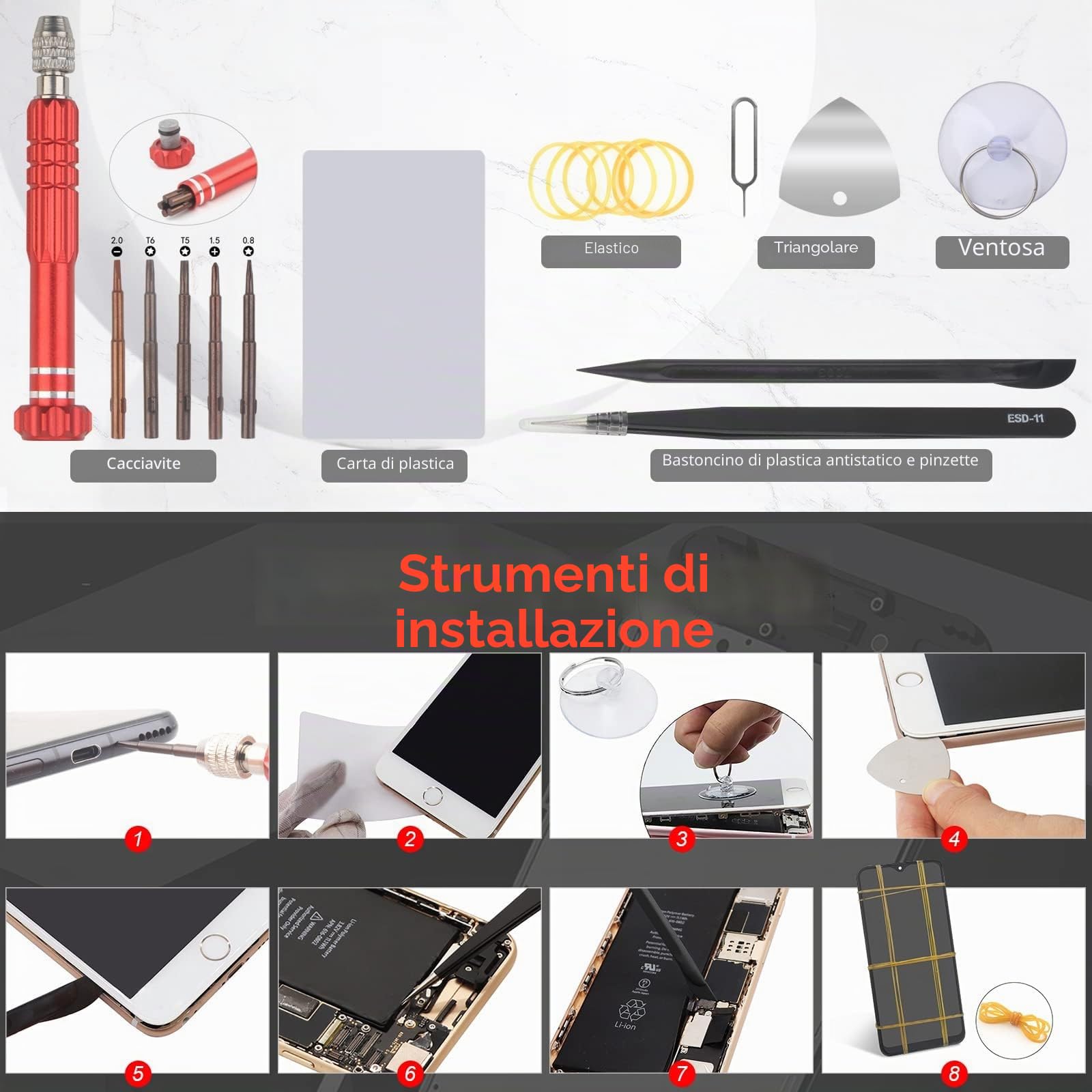 6.43'' Nero Kit Schermo LCD con Telaio per Xiaomi Redmi Note 11 2201117TG 2201117TI 2201117TY 2201117TL LCD Display Touch Screen Digitizer Ricambio Assembly con Utensili Inclusi