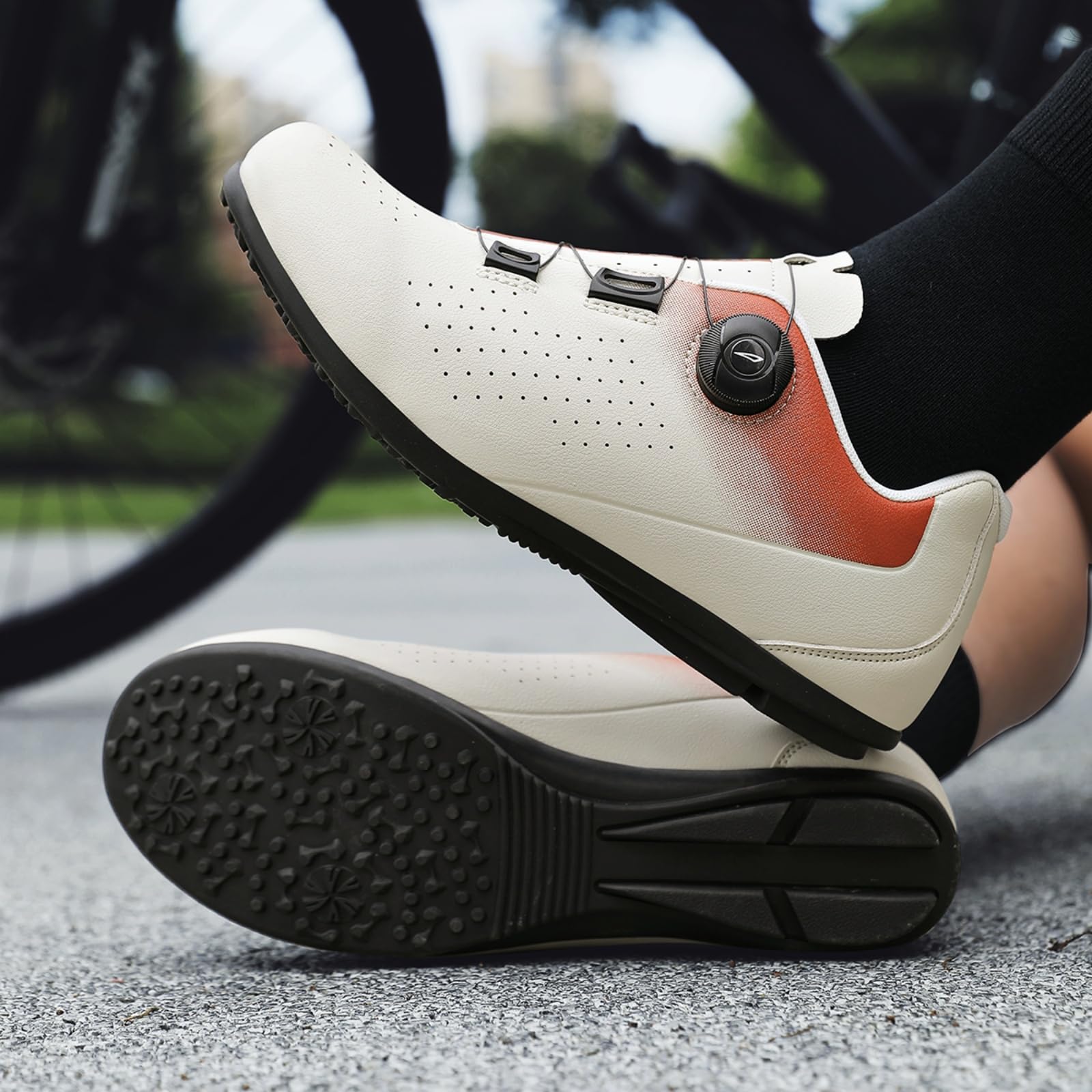 JiuQing Zapatillas Ciclismo Sin Bloqueo para Interiores Exteriores para Hombre Mujer con Pedal Plano Antideslizante Estilo Casual para Bicicleta De Carretera Y Montaña
