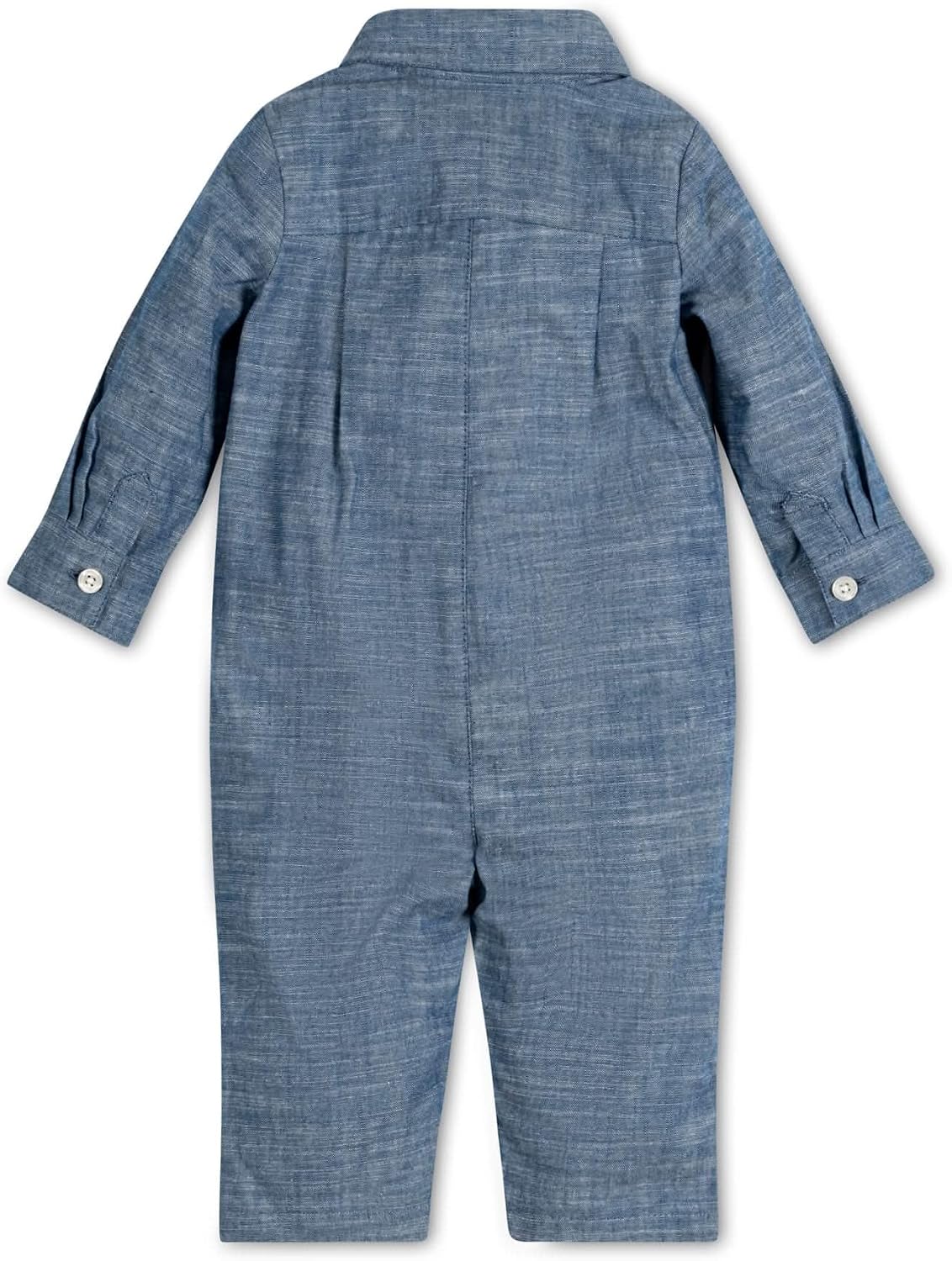 Hope & Henry Layette Organic Cotton Woven Button Front Romper