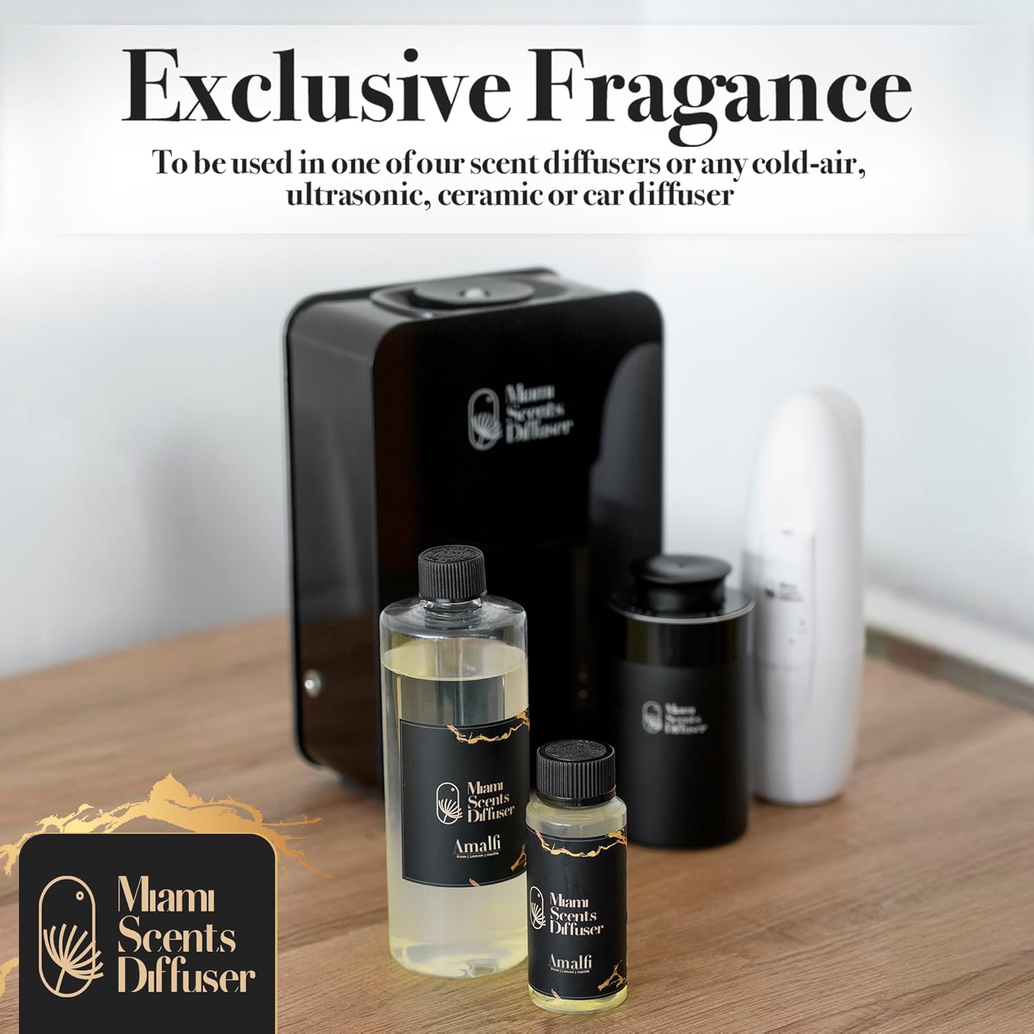 Amalfi Essence Essential Oil Refill Luxury Hotel Inspired, Long Lasting Aroma for Home & Commercial Diffuser, 120ml Fresh Blend of Rose, Vanilla and Lemon, Scent for Office Spa Wellness Aromatherapy.