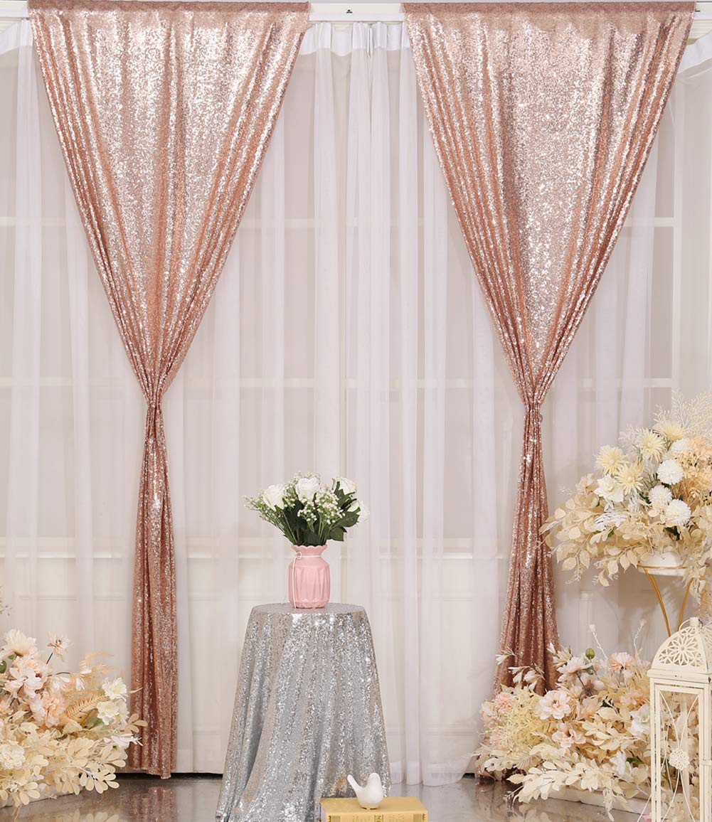 2Pieces Sequin Backdrop 2ftx8ft(60x243cm) Shiny Seamless Photo Booth Curtain for Party Wedding Decoration Photo Background, Iridescent — view 201