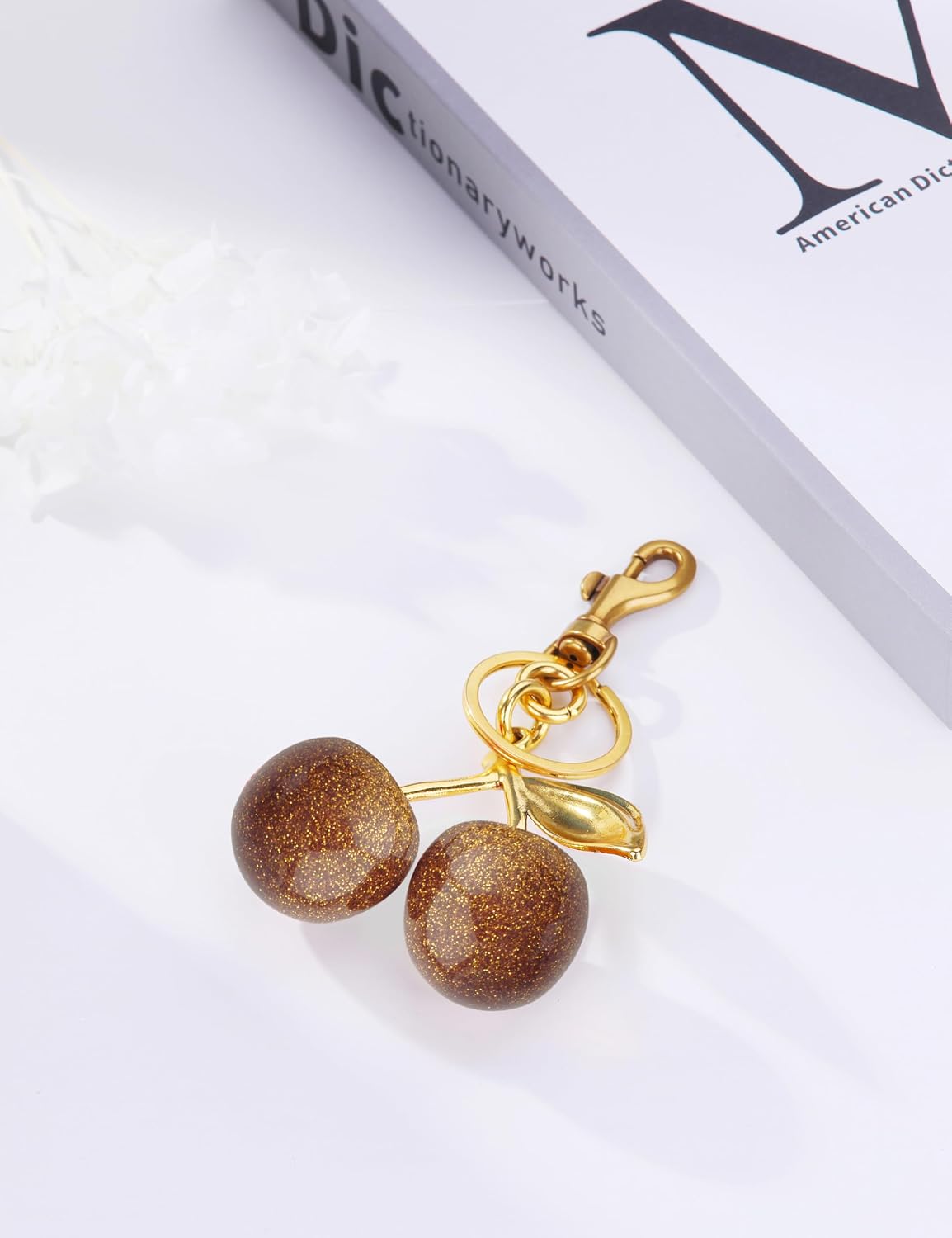 OVRUNS Cherry Bag Charm Cute Accessories Sparkling Purse Charms for Women image 4