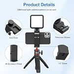 Ulanzi ST-02S Aluminum Phone Tripod Mount w Cold Shoe Mount, Support Vertical and Horizontal, Universal Metal Adjustable Clamp for iPhone 12 11 Pro Xs X Max 8 7 Plus Samsung Android Smartphones