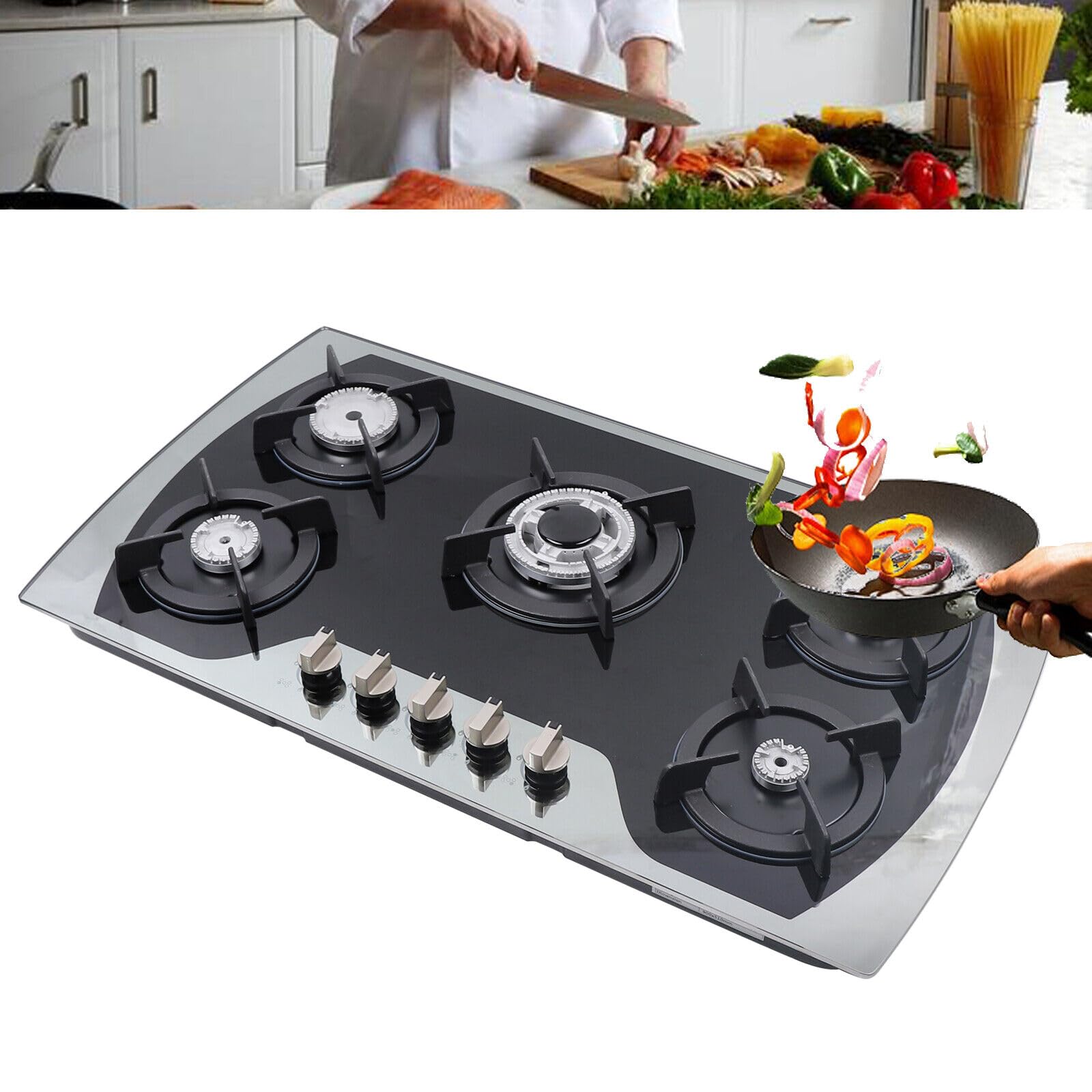 Amazon.com: Gas Stove Top with 5 Different Power Burners, 35.4