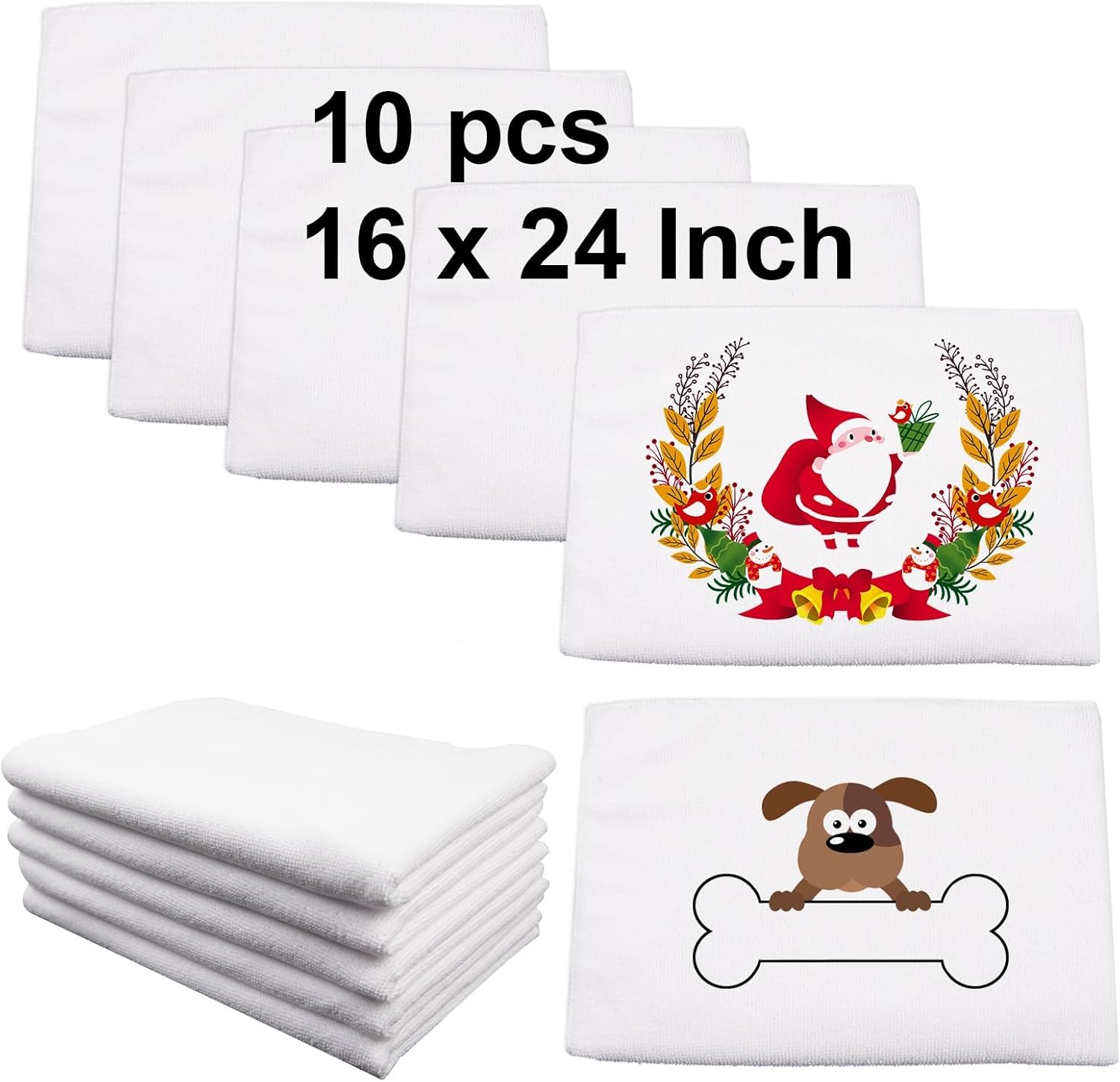 GEKIXUTP 20 Pcs Sublimation Towels Blank,12 x 12 Inch DIY Microfiber Sublimation Kitchen Towel,Sublimation Hand Towels,Sublimation Tea Towels Blanks
