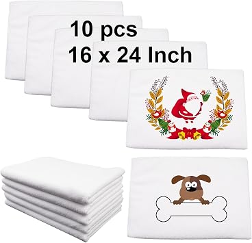 GEKIXUTP 10 Pcs Sublimation Towels Blank,16 x 24 Inch DIY Microfiber Sublimation Kitchen Towels Dish Towel,Tea Towel Blanks Kitchen Cleaning Supplies,Sublimation Hand Towels