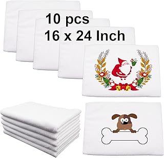GEKIXUTP 10 Pcs Sublimation Towels Blank，16 x 24 Inch DIY Microfiber Sublimation Kitchen Towels Dish Towels，Sublimation Tea Towels Blanks Kitchen Cleaning Supplies，Sublimation Hand Towels（40x60 cm）