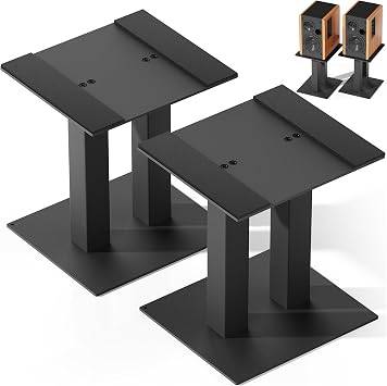 OUUTMEE 1 Pair Speaker Stands, Universal Metal Speaker Stands Desktop Monitor Speaker Stands for Computer & Bookshelf Speakers, up to 13KG Large