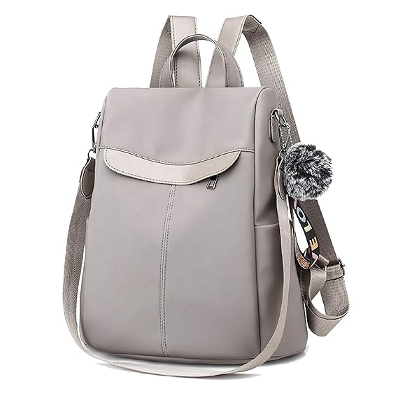 PAGWIN Cute Style Female Student Oxford Waterproof Anti Thief School Bags Backpack Girls Daily Backpack Sling Bag (PG-0117, Grey)