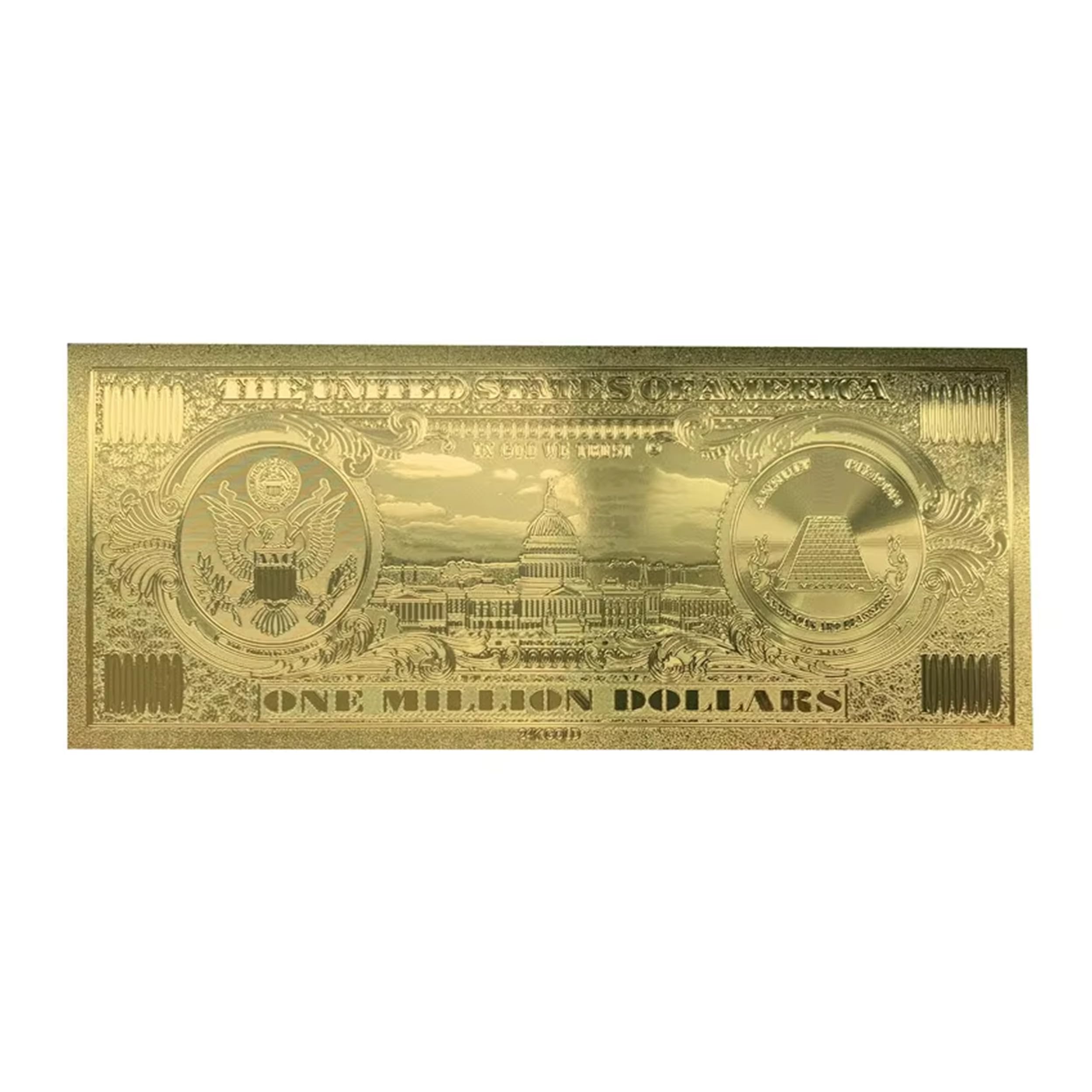 blinkee Miss Lady Liberty Billets de banque originaux plaqués or 24 carats pour décoration 1 million de dollars