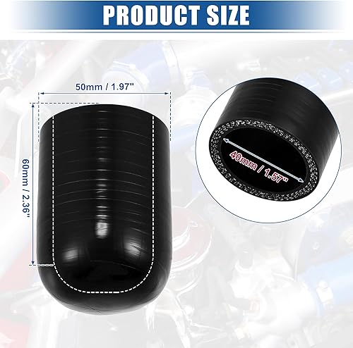 Miniatura 9 de uxcell 1 Unidades 0.866 in ID silicona tapa de refrigerante con abrazadera para calentador de refrigerante derivación vacío puerto de agua negro