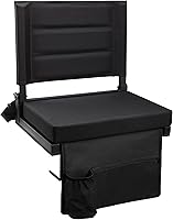 Maeytau Stadium Seats for Bleachers with Back Support - Padded Cushion, Cup Holder, Hooks, Shoulder Strap - 350 lbs Capacity