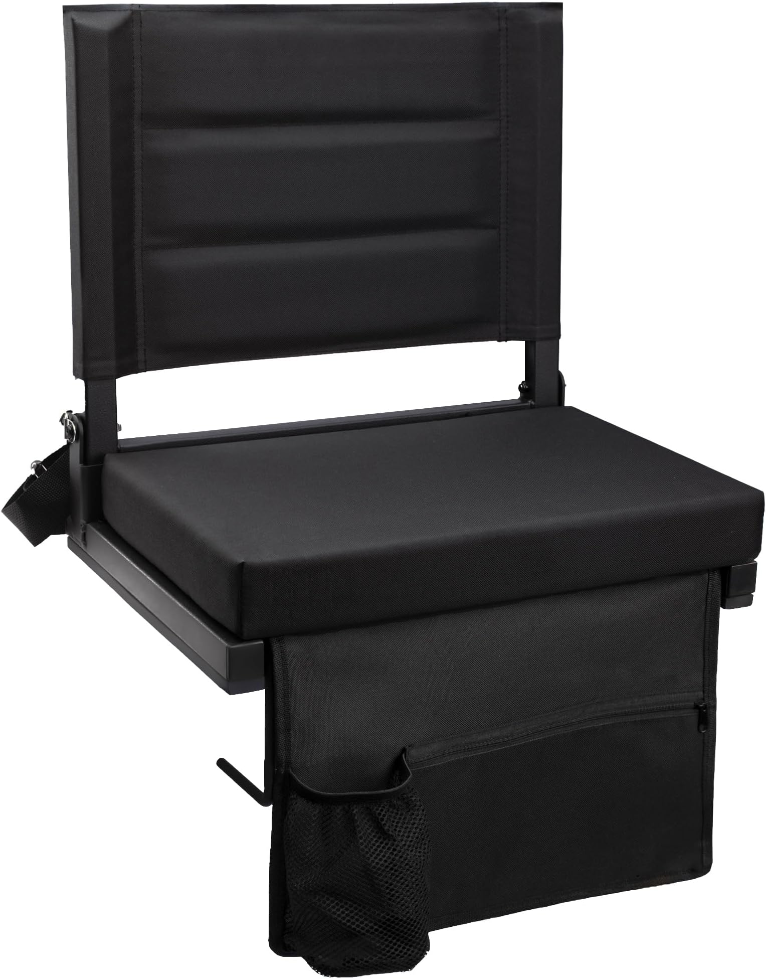 Maeytau Stadium Seats for Bleachers with Back Support, Portable Bleacher Seats with Thick Padded Cushion and Shoulder Strap, Wide Stadium Seat Chair Includes Hooks, Cup Holder and Side Pocket