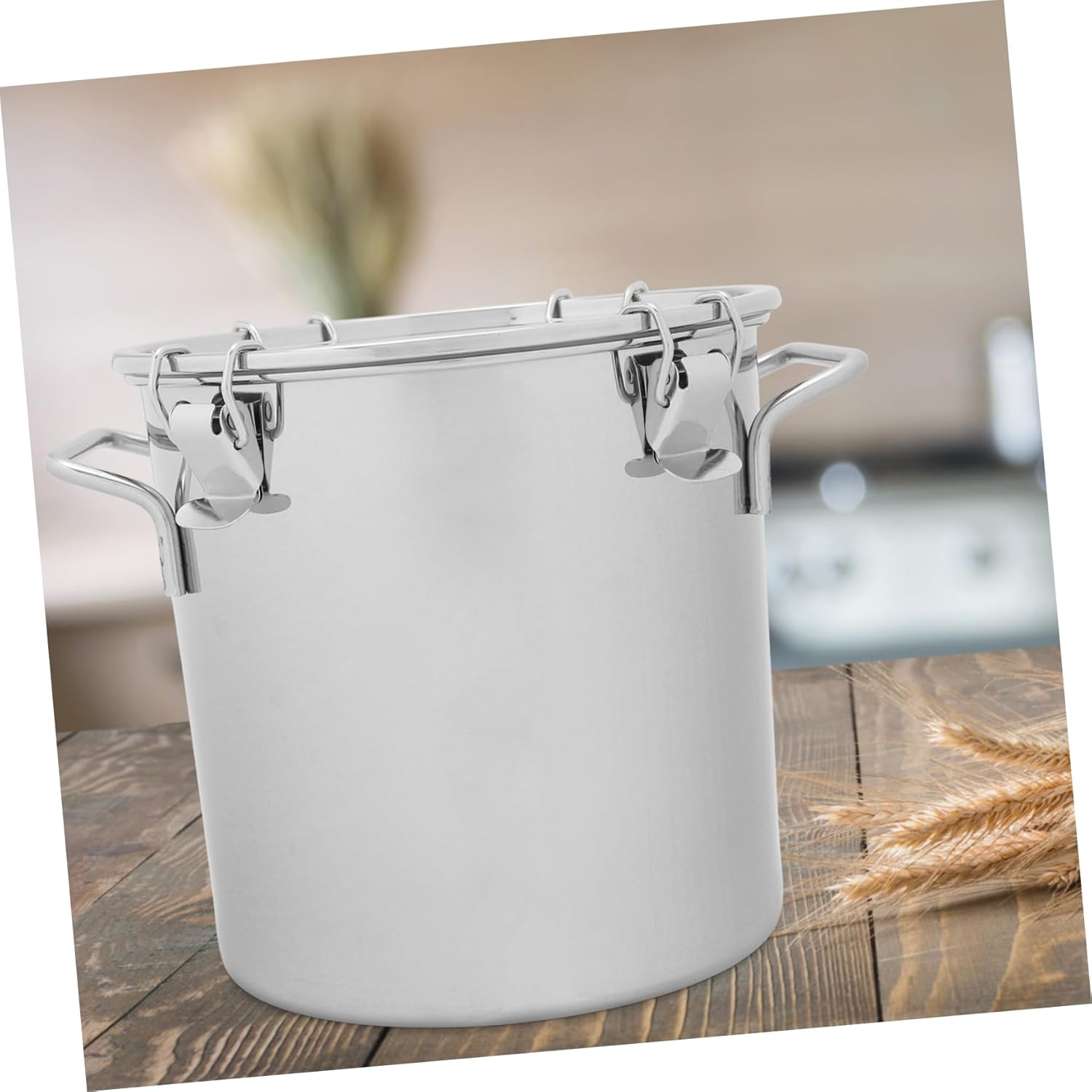 蓋付き陶器製米びつ、セラミック製米びつ、家庭用お米保存容器、レトロな蓋付きセラミック製米バケツ、穀物、スナック、キャンディー、コーヒ 蓋付き  セラミック米びつ、蓋付き密閉式キッチンジャー穀物ディスペンサー、家庭用大容量セラミック米バケツ、穀物スナック ... 製密封桶 食品保存用バケツ 米や小麦粉 豆類にな多機能ストレージ