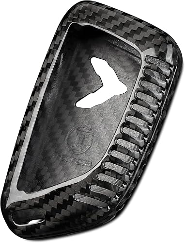 Funda para llavero T-carbon Compatible con Corvette C8, Funda para llavero de fibra de carbono real Compatible con Corvette C8 2020 2021 2022 2023